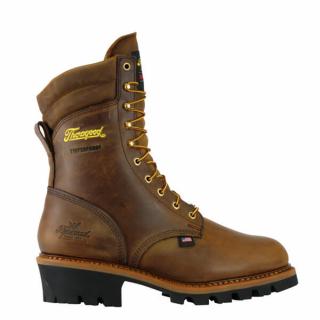 Thorogood Men's Logger Trail 9 Inch Crazyhorse Insulated Waterproof Work Boots with Steel Toe
